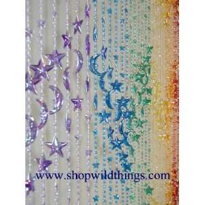  Stars & Moons Rainbow Beaded Curtain: Home & Kitchen