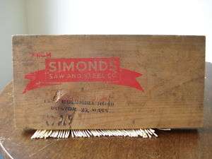 VINTAGE SIMONDS SAW AND STEEL CO. WOODEN BOARD SIGN  