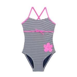  Malibu Girls Stripe 1 Piece Swimsuit: Sports & Outdoors