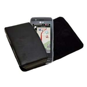   Side Pouch Case with Belt Loop for LG GT505   Black Electronics