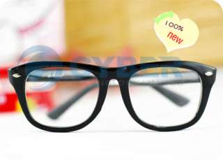 Fashion Cool Clear Lens Frame Wayfarer Nerd Glasses BlK  