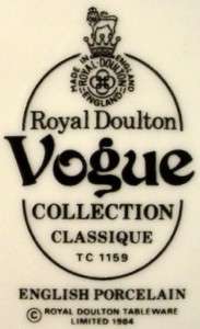 Royal Doulton china CLASSIQUE Cup and Saucer Set TC1159  