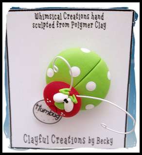 Beckys Polymer Clay   Christmas Humbug PIN  