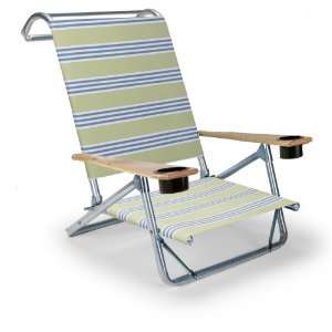   Folding Beach Arm Chair with Cup Holders, Limelight: Patio, Lawn