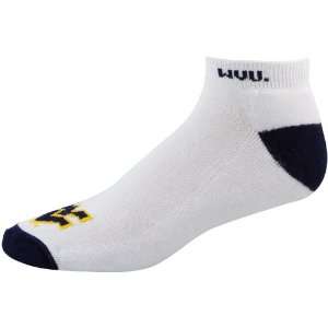 West Virginia Mountaineers White Navy Blue Big Logo Ankle Socks 