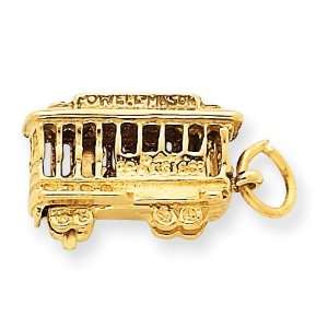  Trolley Charm in 14k Yellow Gold: Jewelry