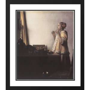  Vermeer, Johannes 20x23 Framed and Double Matted Woman 