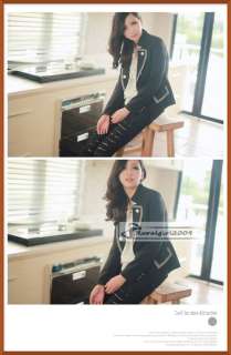   Lapel Buttons Womens Korea Slim Thick Cotton Jacket Blazer  