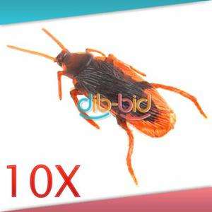 10 PCS Life like Fake Roach Blackbeetle Cockroach Trick  