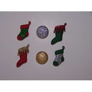  Glitter Stockings Push Pins: Office Products