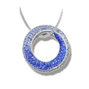  Ashley Arthur .925 Silver Sapphire Crystal Twisted Circle 