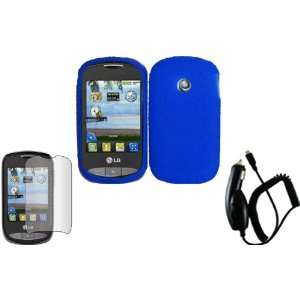 Silicone Jelly Skin Case Cover+LCD Screen Protector+Car Charger for LG 