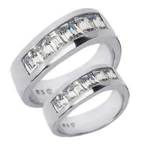  2.25 Ct Diamond Wedding Band Set Engagement Ring Emerald 