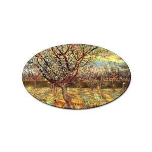  Apricot Trees in Blossom By Vincent Van Gogh Oval Magnet 