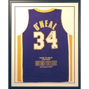 Shaquille ONeal Los Angeles Lakers Framed Autographed Jersey  