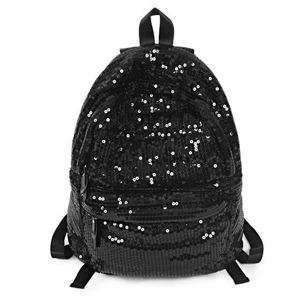 Womens the Hottest Style Sequins BackPack BookBags 2 color Black 