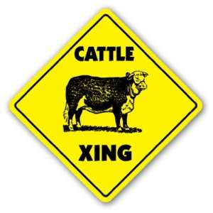  CATTLE CROSSING Sign xing gift novelty steer cow dairy milk 