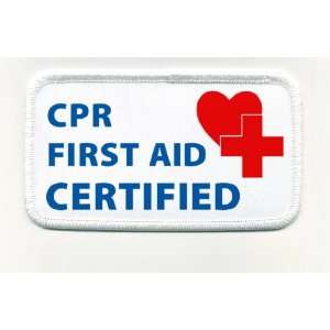  CPR FIRST AID CERTIFIED Heroes Rectangle Sew on Patch 