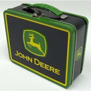  John Deere Tin Green Lunch Box with the Modern JD Logo 