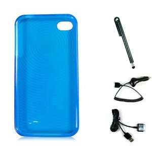  Case for New Apple iPhone 4S and iPhone 4th Generation + Car Charger 