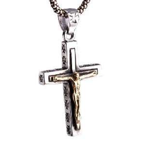  Silver Cross Necklace Jesus Christ Crucifiction Pendant 