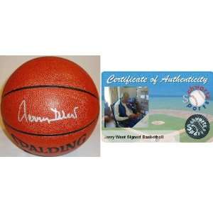 Jerry West Signed Spalding I/O NBA Basketball  Sports 