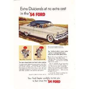  1954 Ad Ford Crestline Victoria Original Antique Car Ad 
