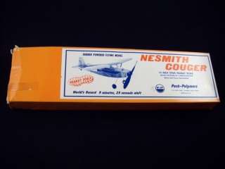 New, Vintage Nesmith Couger Rubber powered flying model  