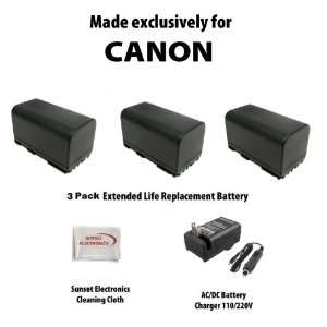  3 Pack Of Li Ion Extended Life Replacement Battery for Canon 