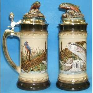 German Beer Stein with Fish 