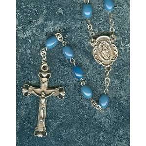  Pewter Rosary With Blue Colored Glass Beads Arts, Crafts 