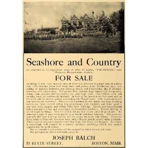 1907 Ad Eben D. Jordan Home Sale Joseph Balch Plymouth   Original 