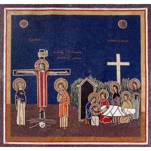  52x52 Jesus Crucifiction Marble Mosaic Religious Art 