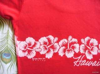 Hawaii Vintage 70s T Shirt Crazy Shirts 50/50 Hibiscus 1979 Hippy 