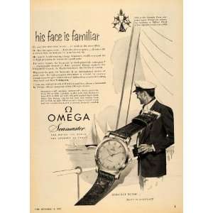 1955 Ad Omega Seamaster Watches Gold Jewelry Sailor 