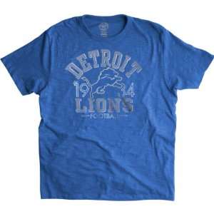   Detroit Lions Blue 47 Brand Vintage Scrum T Shirt: Sports & Outdoors