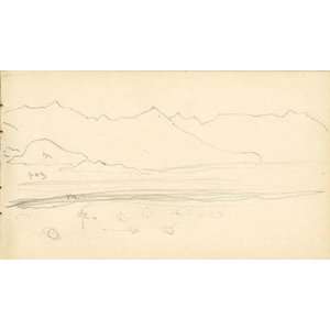   14 inches   Cursory sketch of mountain landscape 2