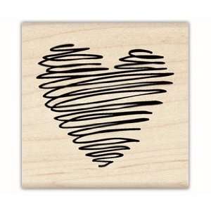  Scribble Heart Wood Mounted Rubber Stamp