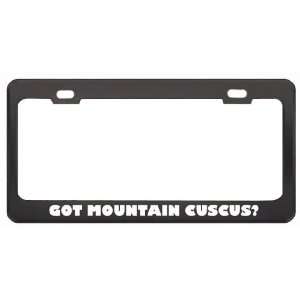 Got Mountain Cuscus? Animals Pets Black Metal License Plate Frame 