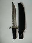 large fixed blade tactical bowie knife 15 w serrated sawback