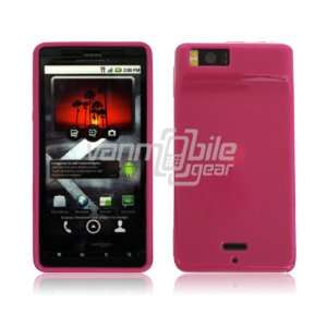   Droid X2   Pink 1 Pc Glossy TPU Rubber Skin Case 