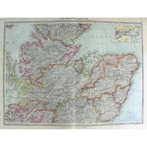  HARMSWORTH MAP 1906 SCOTTISH HIGHLANDS MORAY FIRTH TAY 