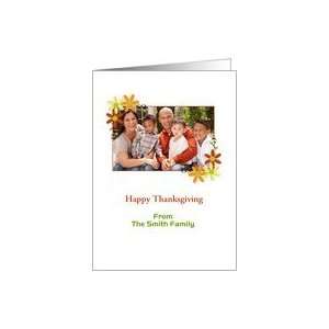  Customizable Thanksgiving Photo Card with Autumn Flowers 