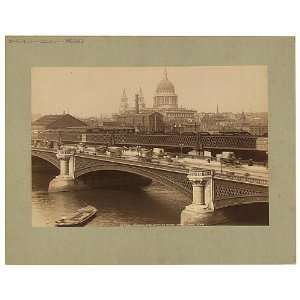   St Pauls Cathedral,Blackfriars Bridge,London,1880s