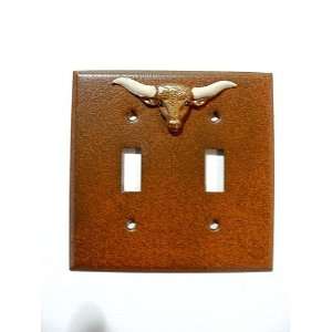   Switch Plate with Texas Longhorn / Chisholm Trail with Hand Finish
