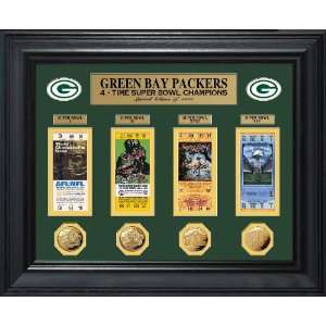  Green Bay Packers 4 Time Super Bowl Champions 24KT Gold 