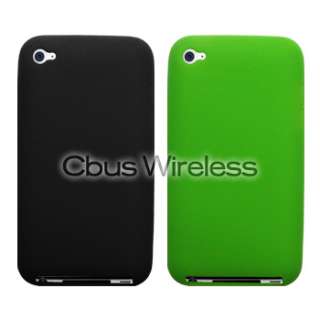 Black & Green Silicone Cases for iPod Touch 4 / 4th gen  