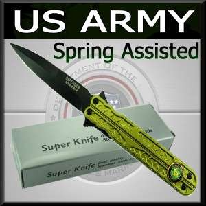 New! ARMY Logo Spring Assisted Pocket Knife Rescue Tool  