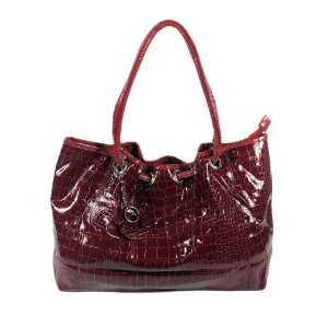   Party] Fashion Red Double Handle Leatherette Satchel Bag Handbag Purse