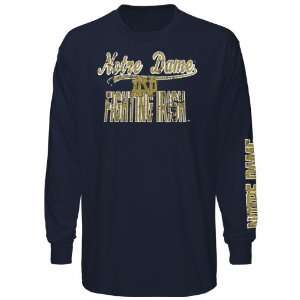  NCAA Notre Dame Fighting Irish Script Long Sleeve T Shirt 